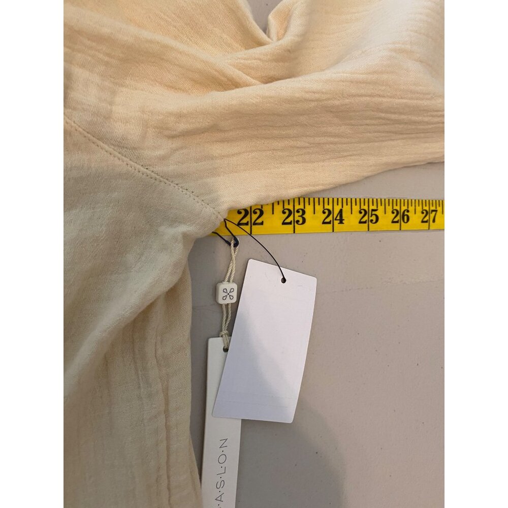 NWT Nordstrom Caslon Beige Cotton Blazer Lightweight Textured Jacket Medium - Picture 9 of 12